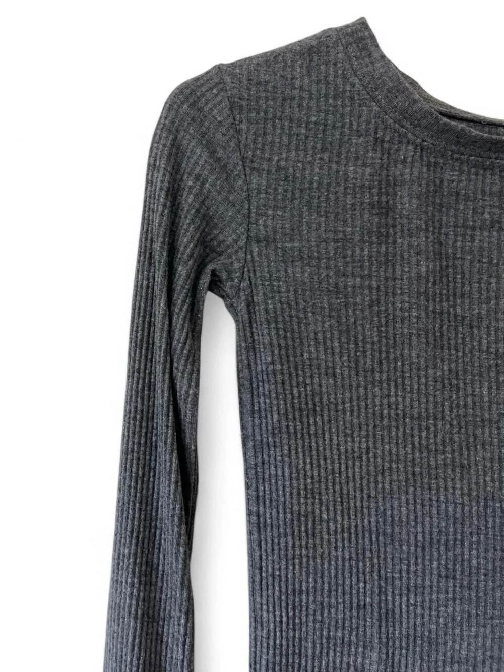 Toddler Unisex 3T Little Sleepies Long Sleeve Gray Ribbed Knit Pajama Top EUC